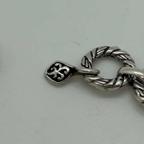 Sarda Sterling Silver Textured Link Bracelet 7.5 Inch For Women Jewelry Elegant - Picture 4 of 12